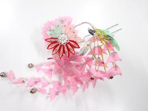 アンティーク　つまみ細工　びらびら簪